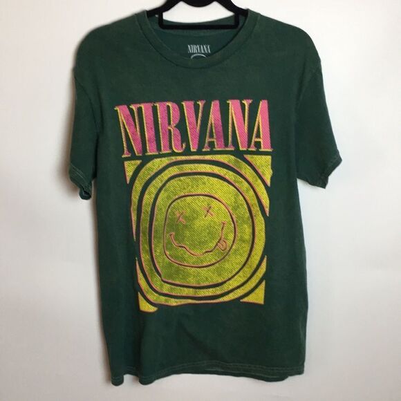 Nirvana Green Band Tee Sz M Logo Short Sleeve Licensed Unisex - Picture 1 of 12
